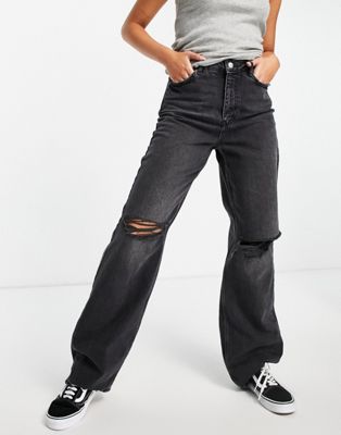 Baggy Ripped Black Jeans Baggy Washed Extreme | Casca Grossa