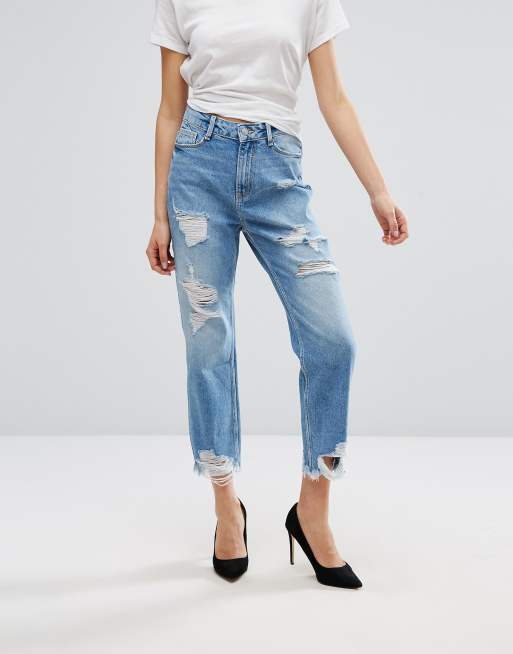 New Look Ripped Mom Jeans | ASOS