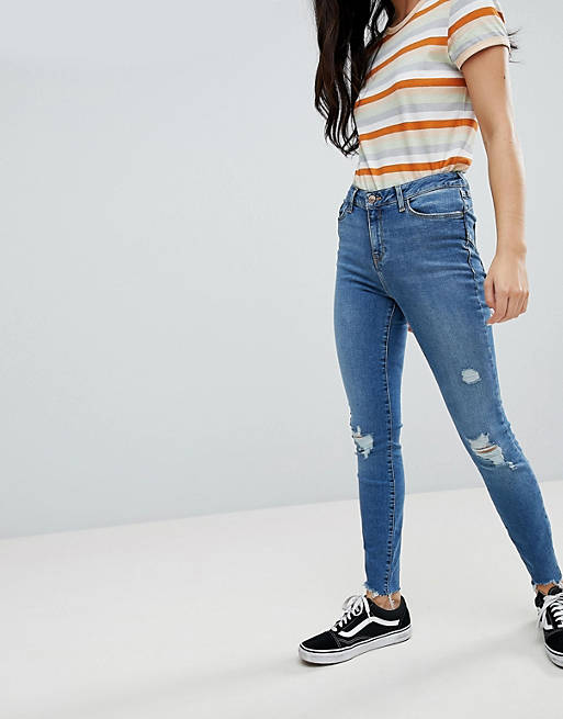 New Look Ripped Skinny Frayed Lift and Shape Jean