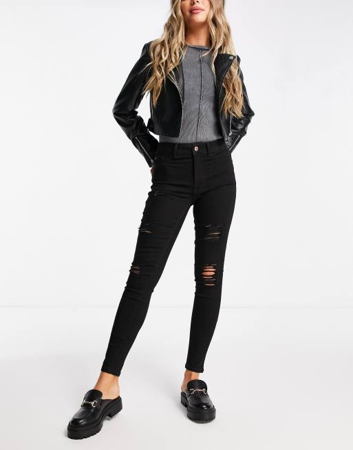 bestøve Dangle Plantation New Look ripped skinny jeans in black | ASOS