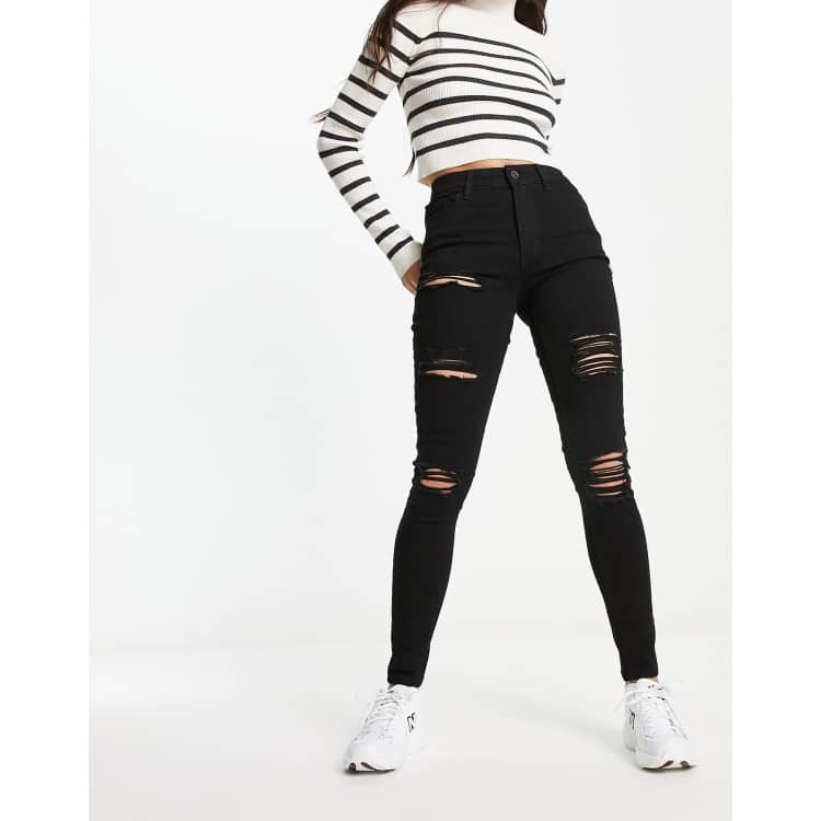 White Slim Fit Skinny Jeans Slash Pockets High stretch - Temu