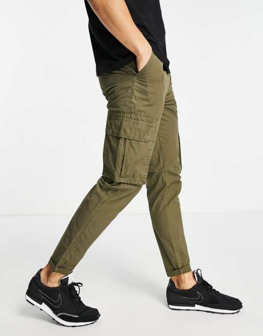 Dark khaki cargo pants sale