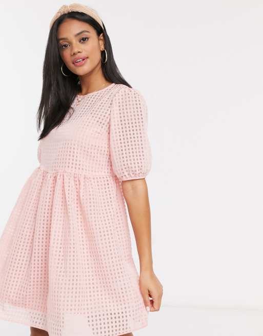 New Look Robe babydoll avec fond de robe Vichy rose ASOS