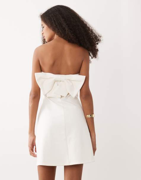 New Look - Robe bandeau courte avec nœud dans le dos - Blanc - view 1