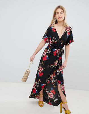 robe cache coeur longue fleurie