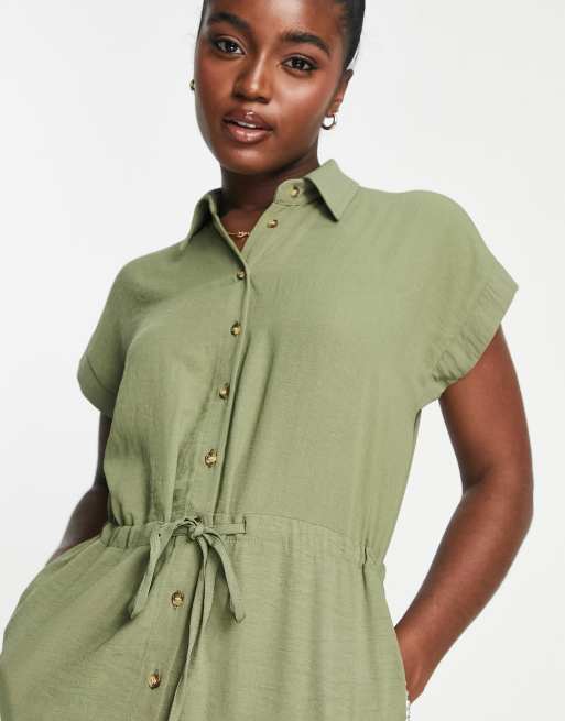 New Look - Robe chemise mi-longue style fonctionnel - Kaki, 3 de 4