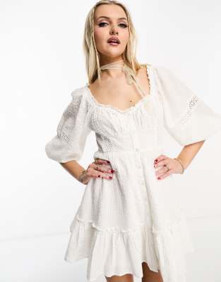 Robe Ralph Lauren à Volants - Taille S / 4 - Marron - Occasion Très Bon État