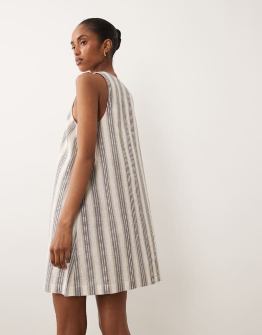 New Look - Robe droite courte à rayures - Blanc, 4 de 4