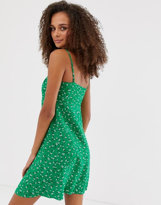 New Look - Robe froncée nouée sur le devant - Vert, 2 de 4
