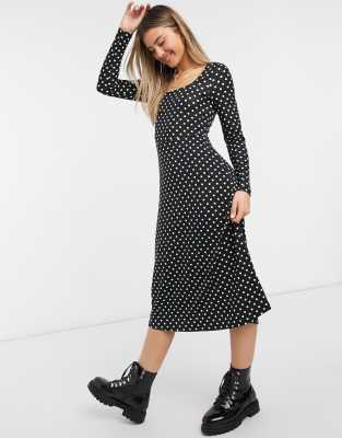robe mi longue a pois
