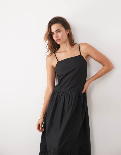 New Look - Robe mi-longue en broderie anglaise - Noir, 3 de 4