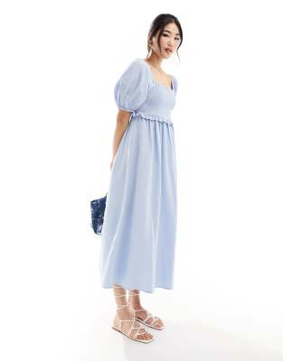 Robe Courte GAP En Mélange De Lin, Taille 2, Motif Chambray Bleu Clair Et Foncé, Doublée