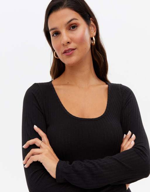 New Look - Robe midi à manches longues avec fente latérale - Noir, 2 de 4