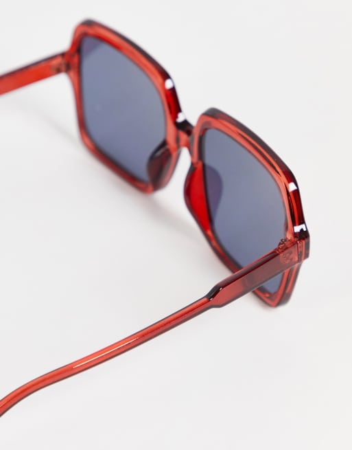 New Look – Röda oversize-solglasögon i 70-talsstil, 2 av 4
