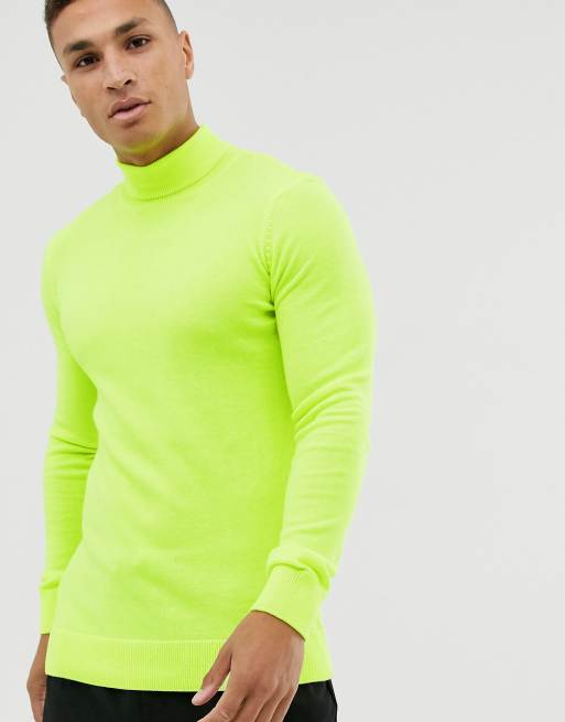 New Look roll neck in neon yellow