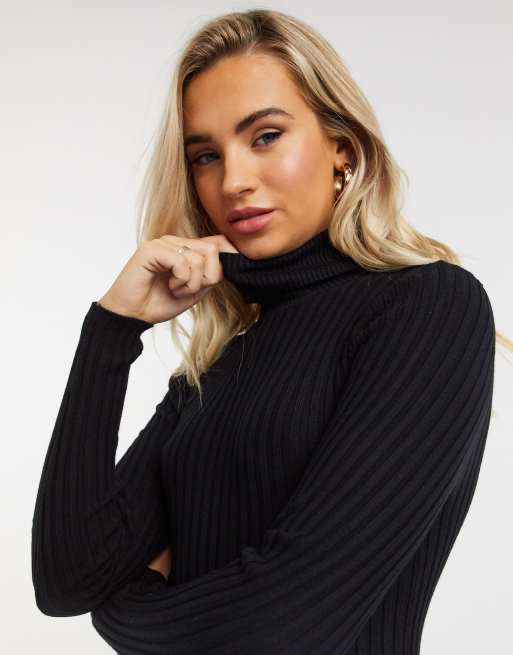 Black polo shop neck new look