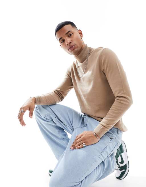 New Look roll neck jumper in camel