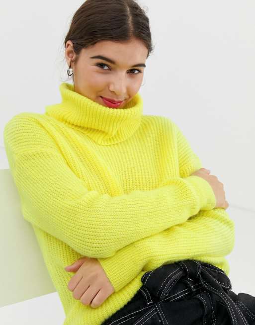 Neon roll neck outlet jumper