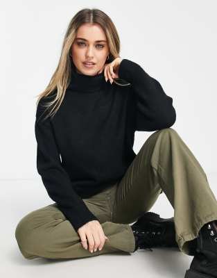 New Look roll neck knitted jumper in black  - ASOS Price Checker