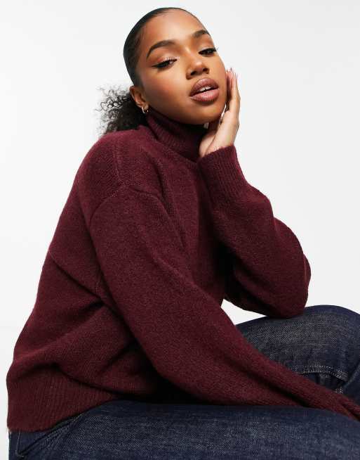 New Look Burgundy Knit Longline Jumper