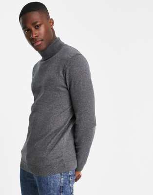 New Look roll neck knitted jumper in dark grey - ASOS Price Checker