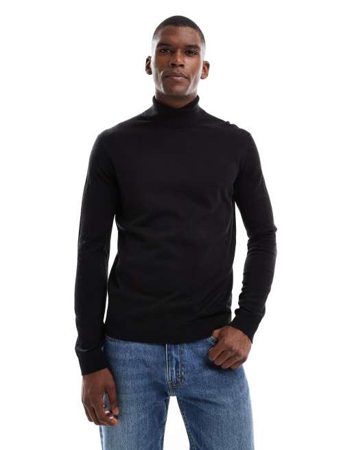 New Look roll neck sweater in black