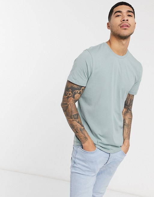 New Look roll sleeve t-shirt in light blue