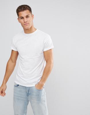 New Look Roll Sleeve T-Shirt In White