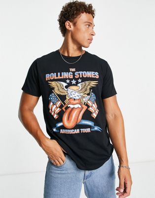 New Look Rolling Stones american tour t-shirt in black