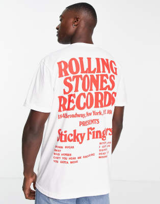 New Look Rolling Stones Records T-shirt in white