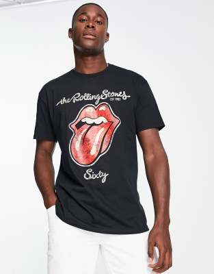 T‑shirt Vintage The Rolling Stones Noir Et Bleu – Taille Réelle – Gildan 5000 – Coton – Personnalisable