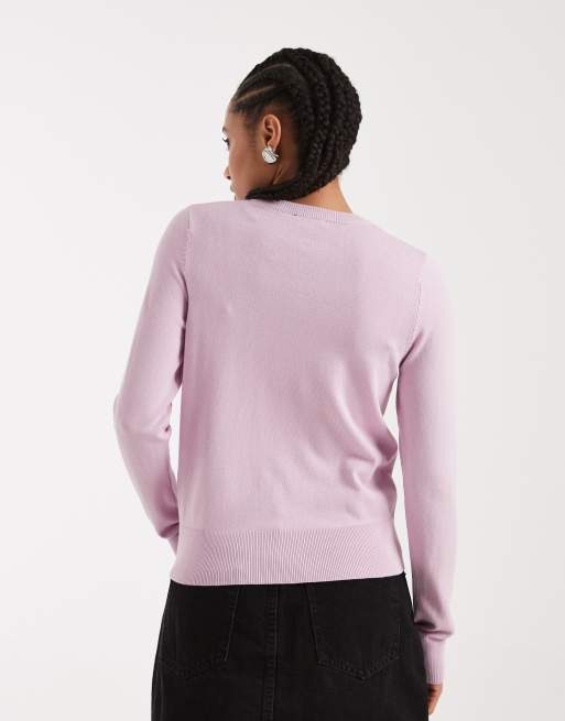 New Look – Rosa, finstickad kofta med rund halsringning, 3 av 4