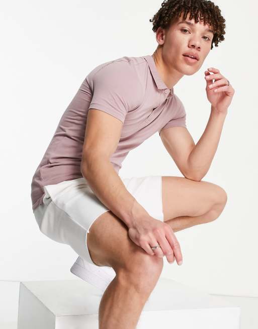 New Look – Rosa pikétröja i jersey med muscle fit