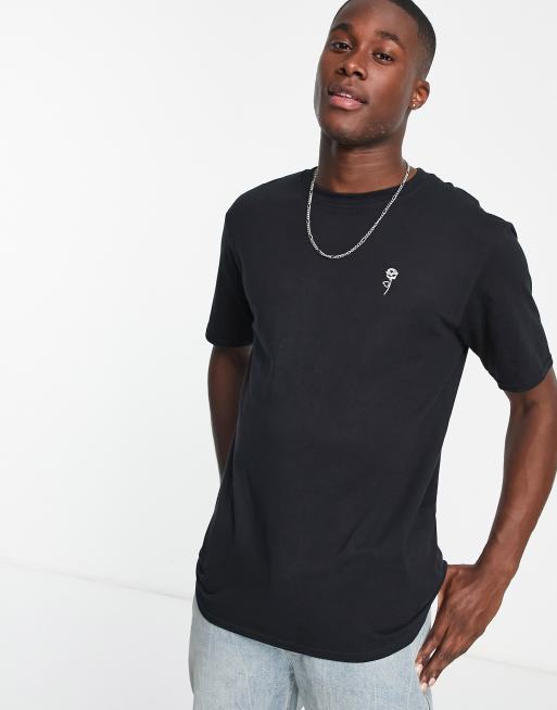 New Look rose print t-shirt in black | ASOS