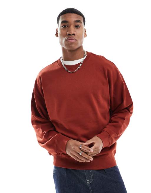 New Look – Rostfärgad sweatshirt i oversize 