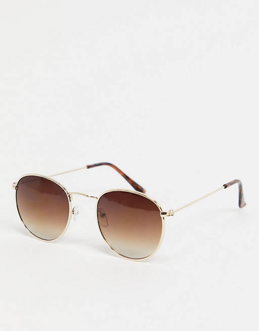 New Look roud sunglasses in dark brown