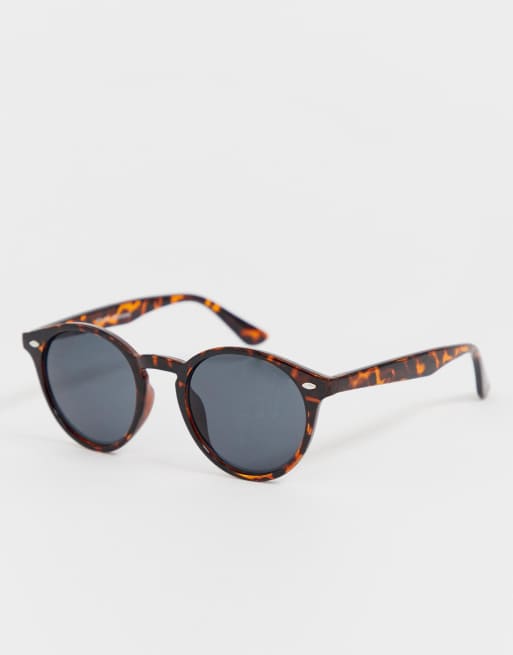 New Look Round Sunglasses In Brown Tortoise Shell Asos 