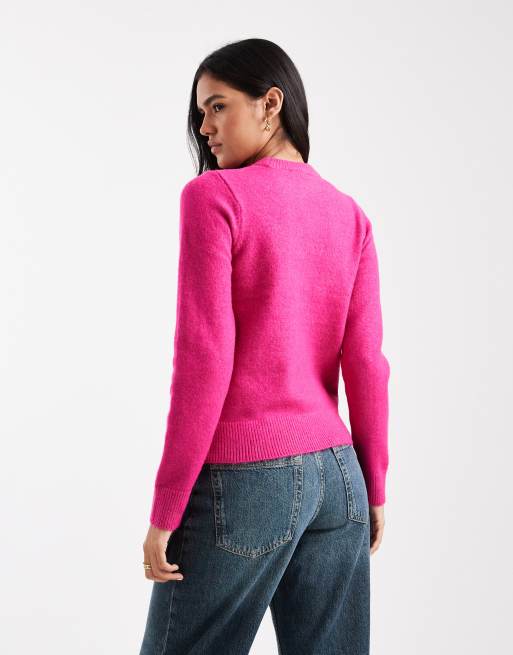 New Look – Różowy sweter z okrągłym dekoltem, 3 z 4