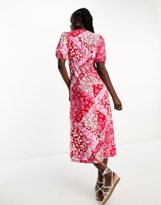 New look red floral hotsell midi dress