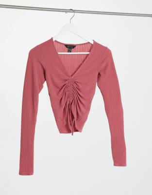 ruched pink top