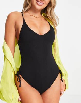 new look black swimming costume