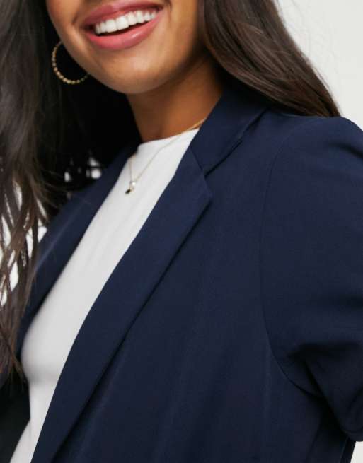 Jackets & Coats, Petite Navy Ruched Sleeve Blazer