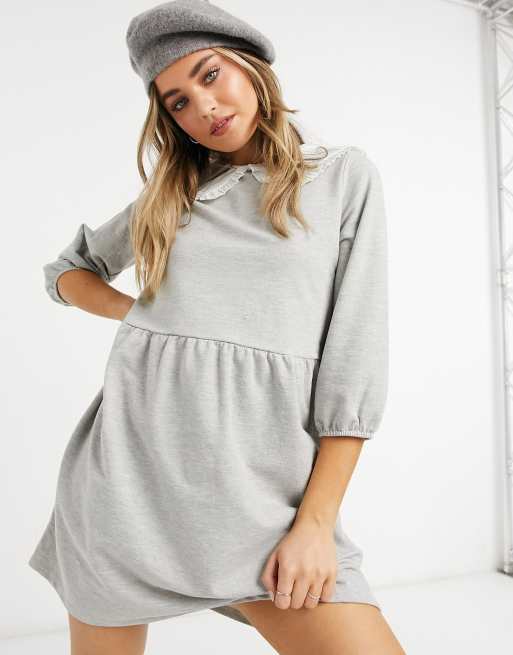 Collared sweatshirt dress hot sale