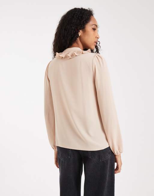 New Look ruffle front blouse in pink, 4 of 4