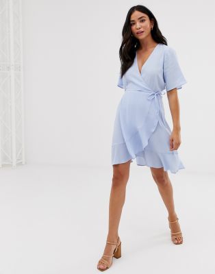 new look blue wrap dress