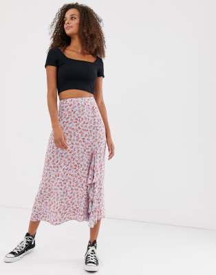 New Look ruffle skirt in ditsy floral | ASOS