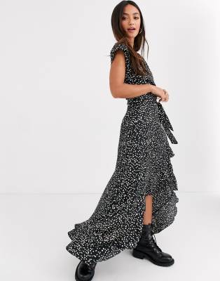 polka dot wrap around dress