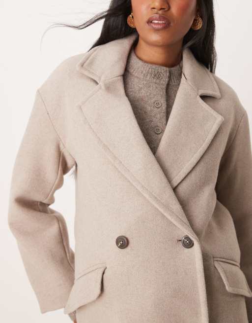 Mink New Look Mantel Beige New Look Ruimvallende Jas In Mink ASOS
