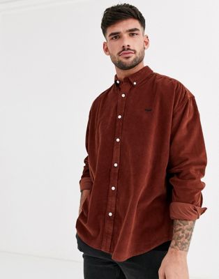 New Look — Rustfarvet fløjlsskjorte-Brun