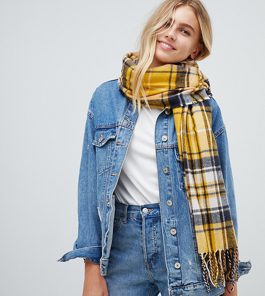 New Look – Rutig scarf-Gul